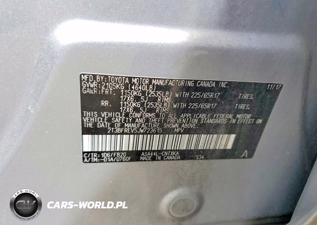 2018 Toyota Rav4 Le VIN:2T3BFREV5JW723615 - 13