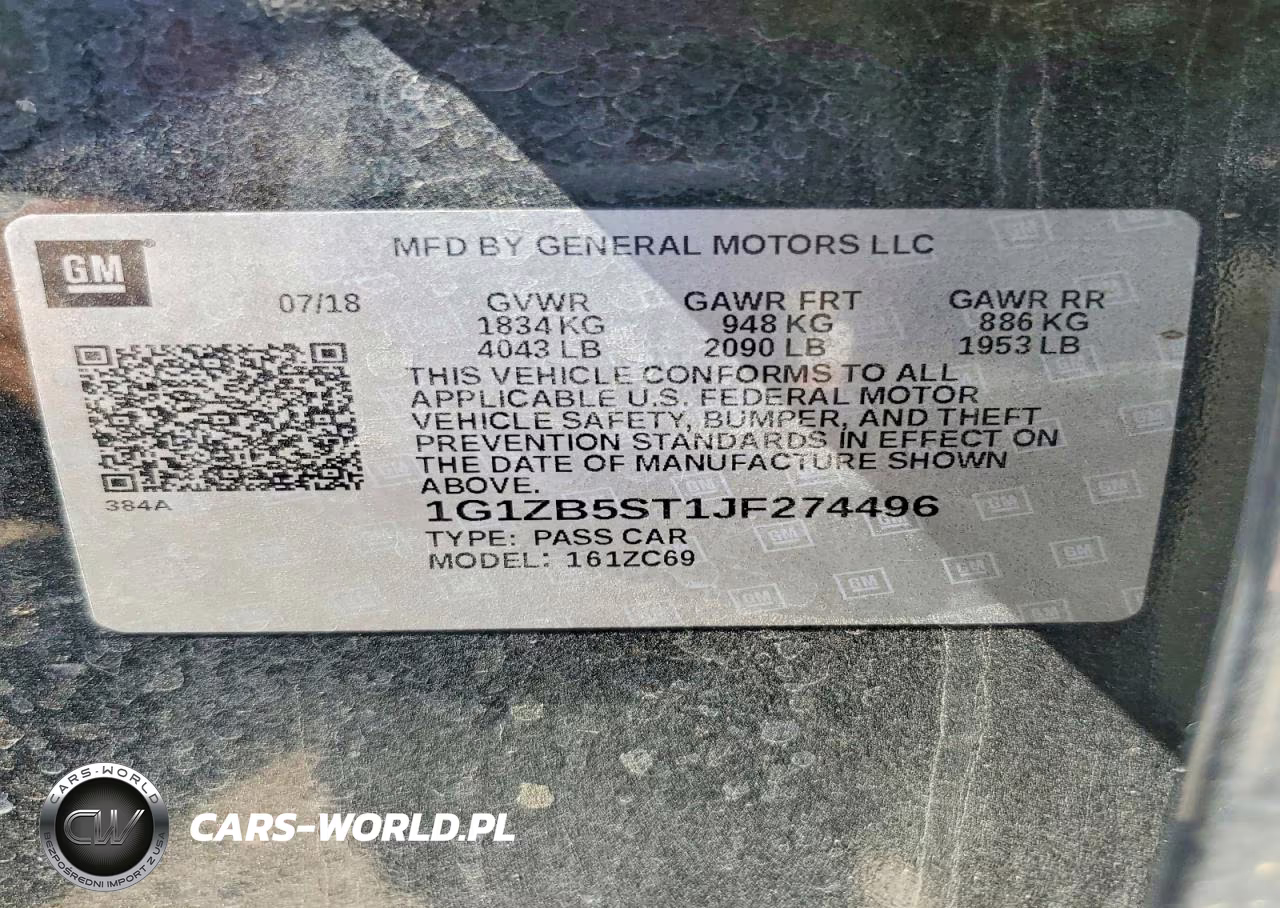 2018 Chevrolet Malibu Ls VIN:1G1ZB5ST1JF274496 - 12