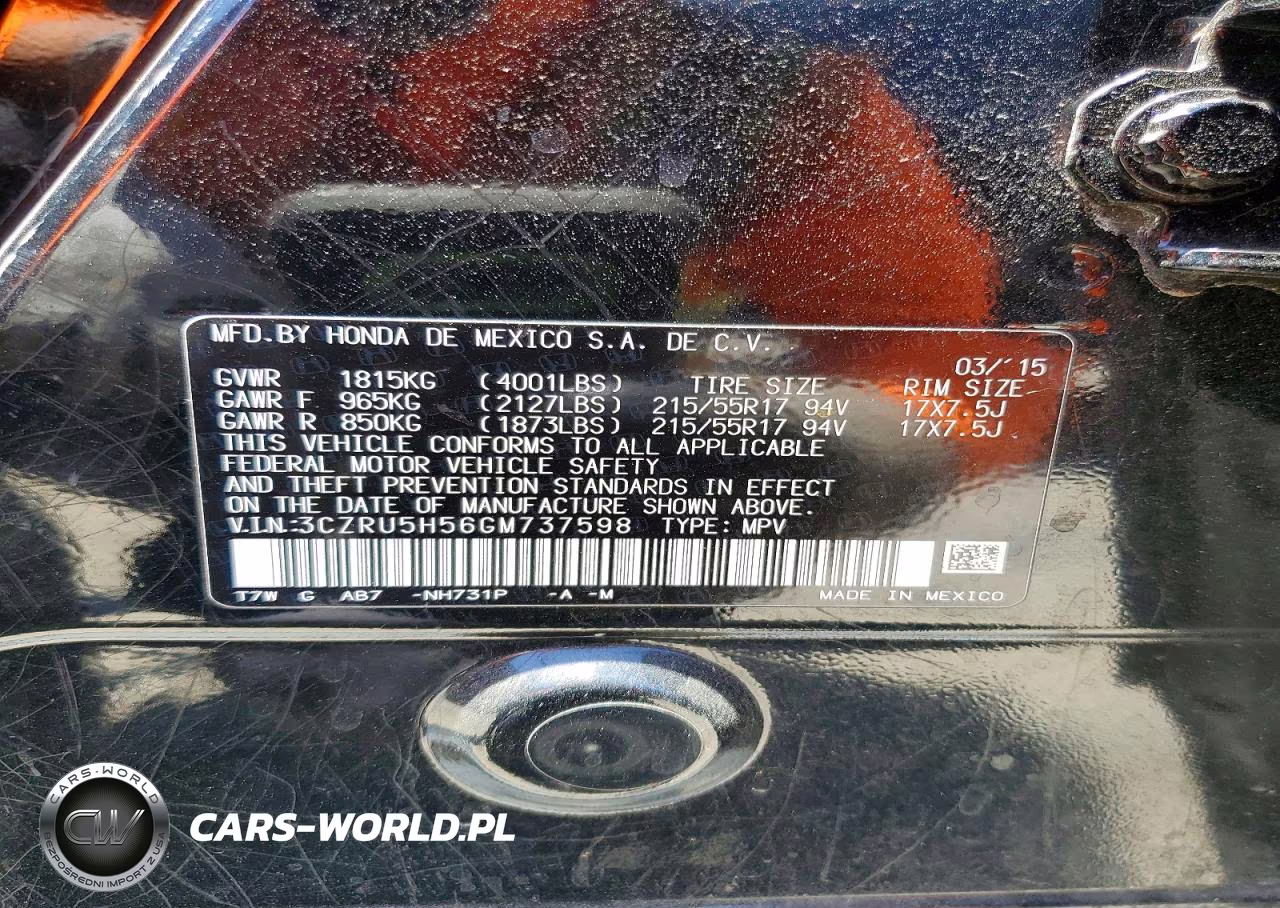 2016 Honda Hr-V Ex VIN:3CZRU5H56GM737598 - 13