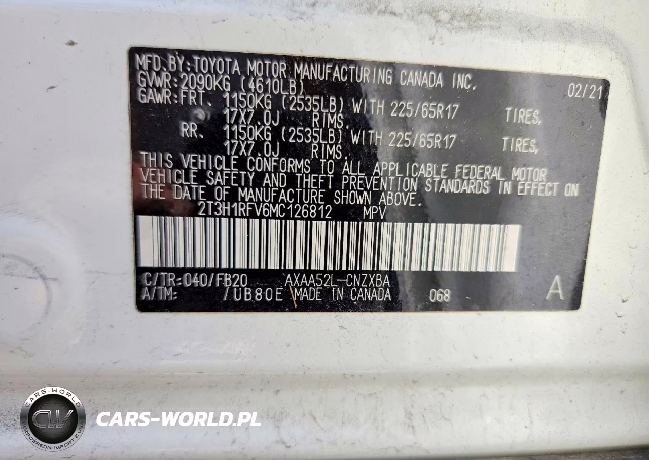 2021 Toyota Rav4 Le VIN:2T3H1RFV6MC126812 - 13