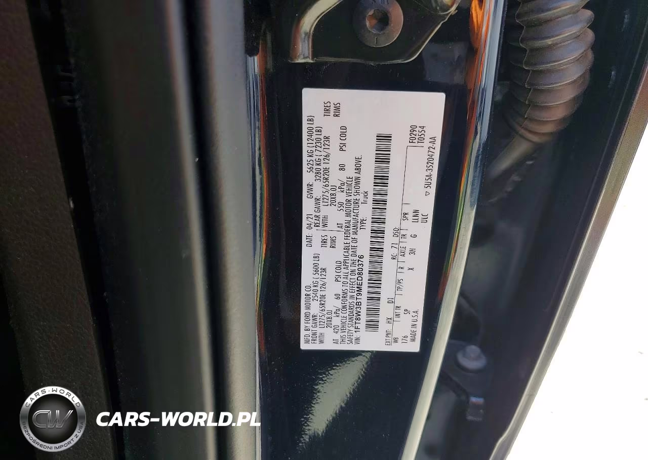 2021 Ford F350 Super Duty VIN:1FT8W3BT9MED80376 - 10