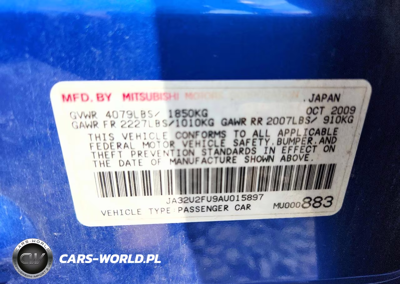 2010 Mitsubishi Lancer Es-Es Sport VIN:JA32U2FU9AU015897 - 13