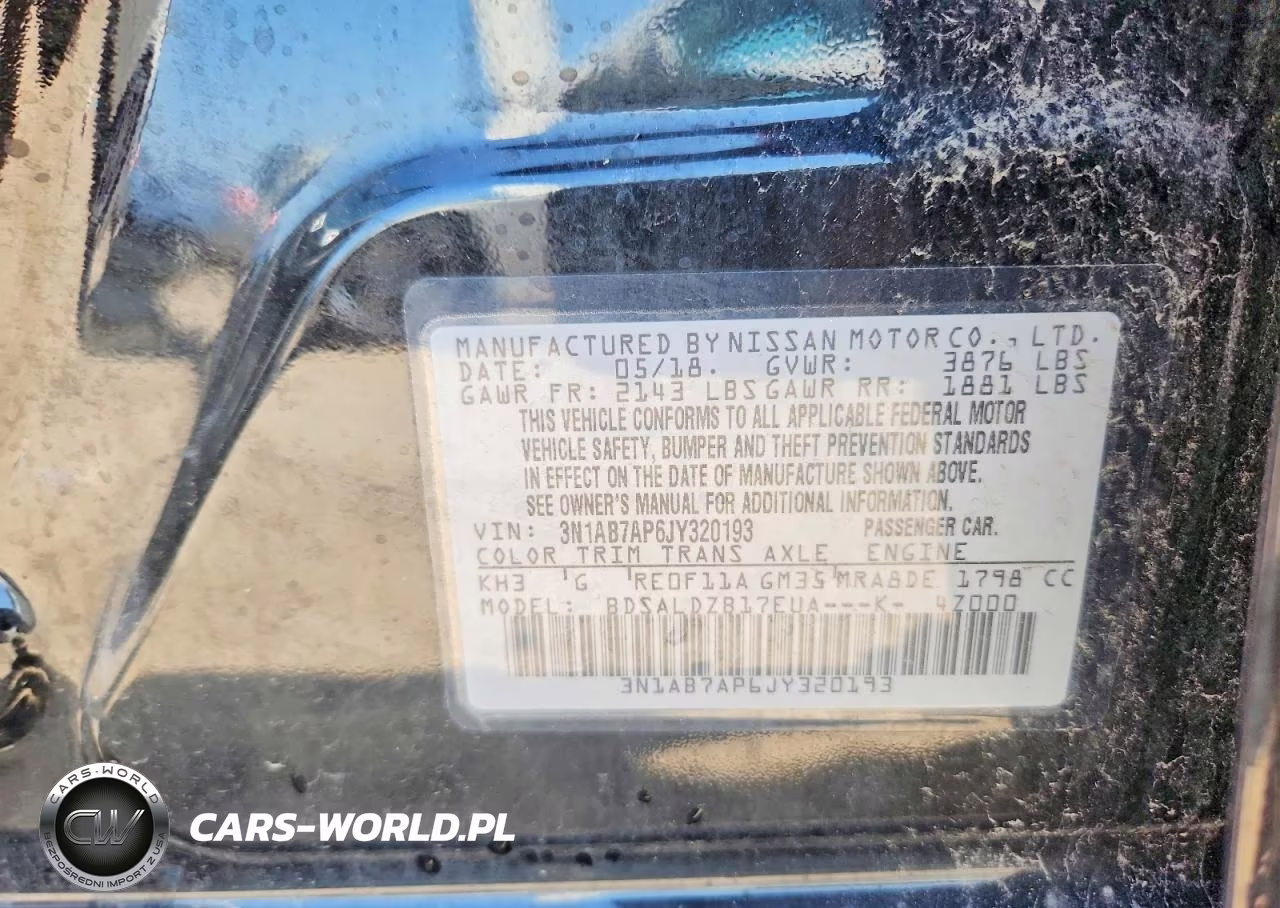 2018 Nissan Sentra Sv VIN:3N1AB7AP6JY320193 - 12