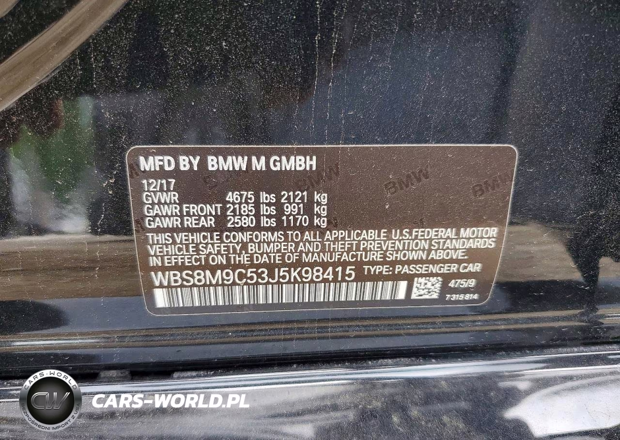 2018 BMW M3 VIN:WBS8M9C53J5K98415 - 12