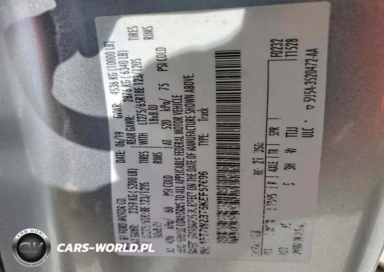2019 Ford F250 Super Duty VIN:1FT7W2BT5KEF67696 - 12