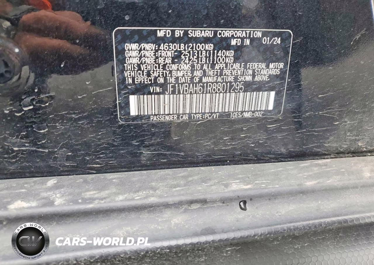 2024 Subaru Wrx Premium VIN:JF1VBAH61R8801295 - 12