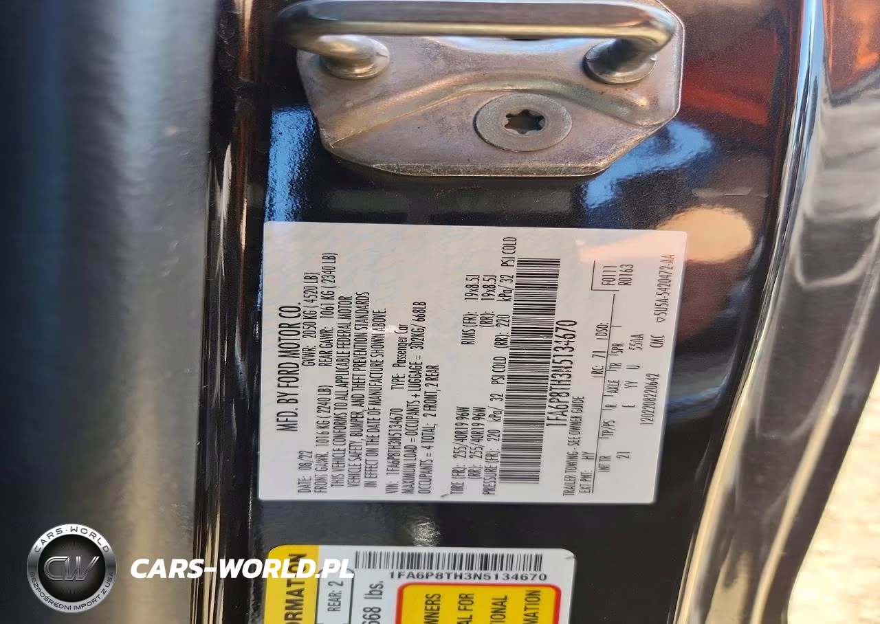 2022 Ford Mustang VIN:1FA6P8TH3N5134670 - 12