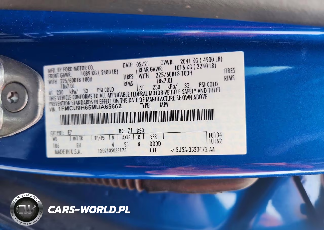 2021 Ford Escape Sel VIN:1FMCU9H65MUA65662 - 14