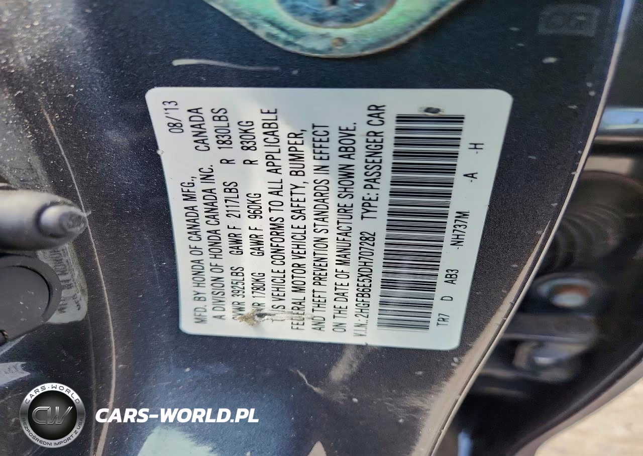 2013 Honda Civic Si VIN:2HGFB6E5XDH707282 - 12