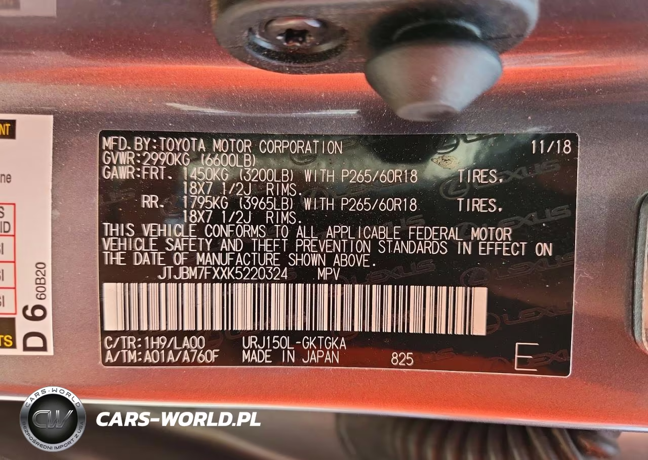 2019 Lexus Gx 460 VIN:JTJBM7FXXK5220324 - 14