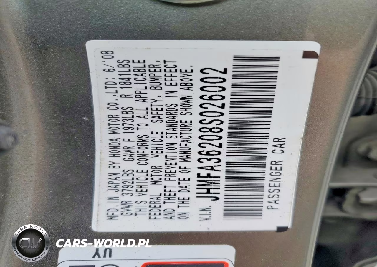 2008 Honda Civic Hybrid VIN:JHMFA36208S026002 - 13