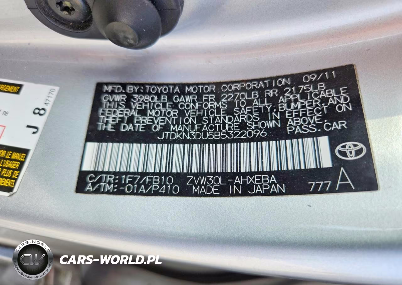 2011 Toyota Prius Three VIN:JTDKN3DU5B5322096 - 12
