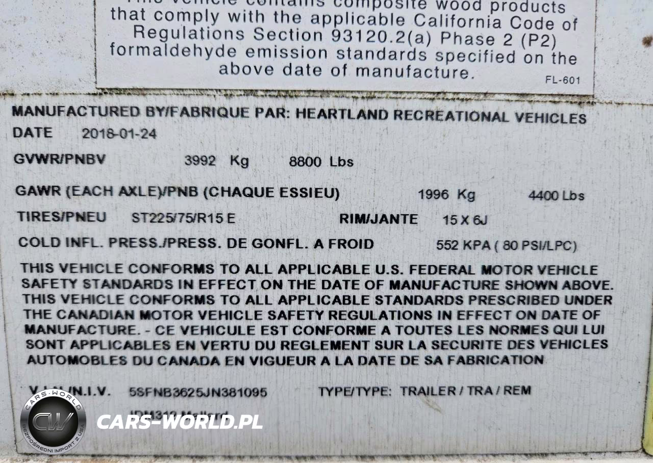 2018 Heartland Mallard Camper VIN:5SFNB3625JN381095 - 10