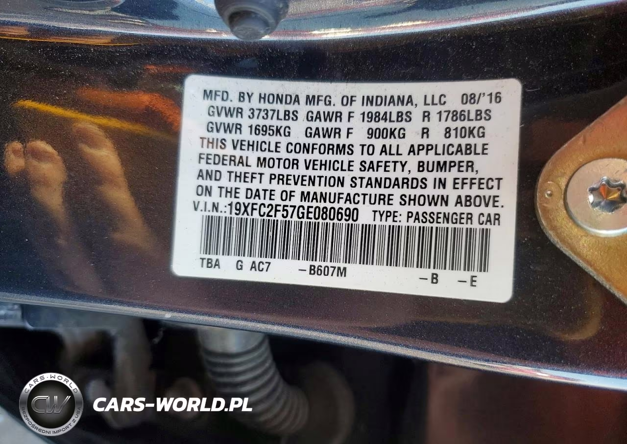 2016 Honda Civic Lx VIN:19XFC2F57GE080690 - 13