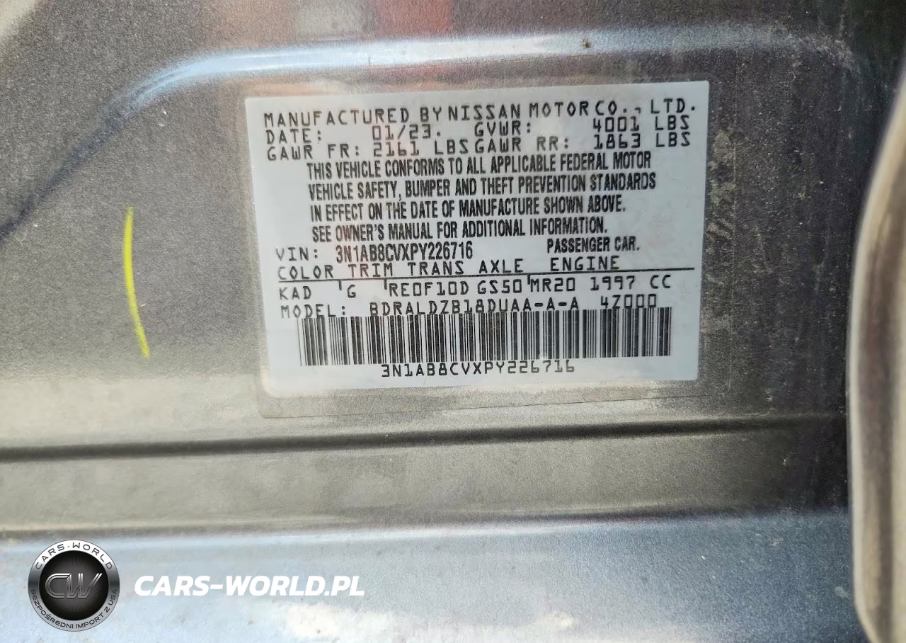 2023 Nissan Sentra Sv VIN:3N1AB8CVXPY226716 - 13