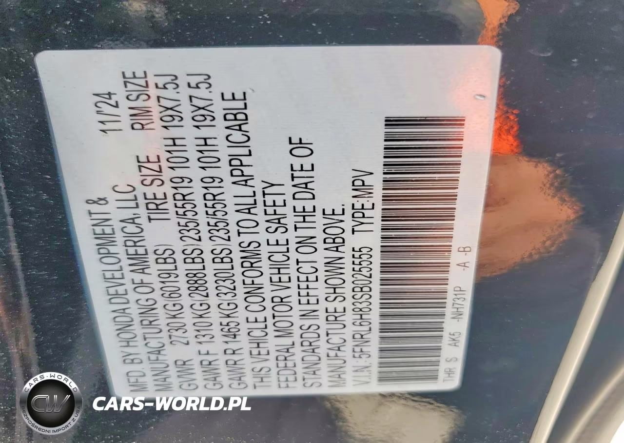 2025 Honda Odyssey Touring VIN:5FNRL6H83SB025555 - 13
