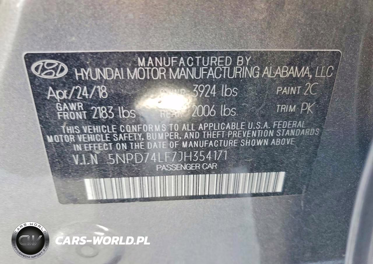 2018 Hyundai Elantra Se VIN:5NPD74LF7JH354171 - 12