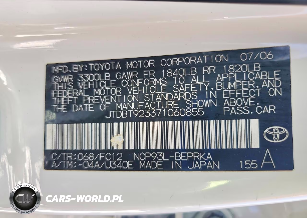 2007 Toyota Yaris Base VIN:JTDBT923371060855 - 12