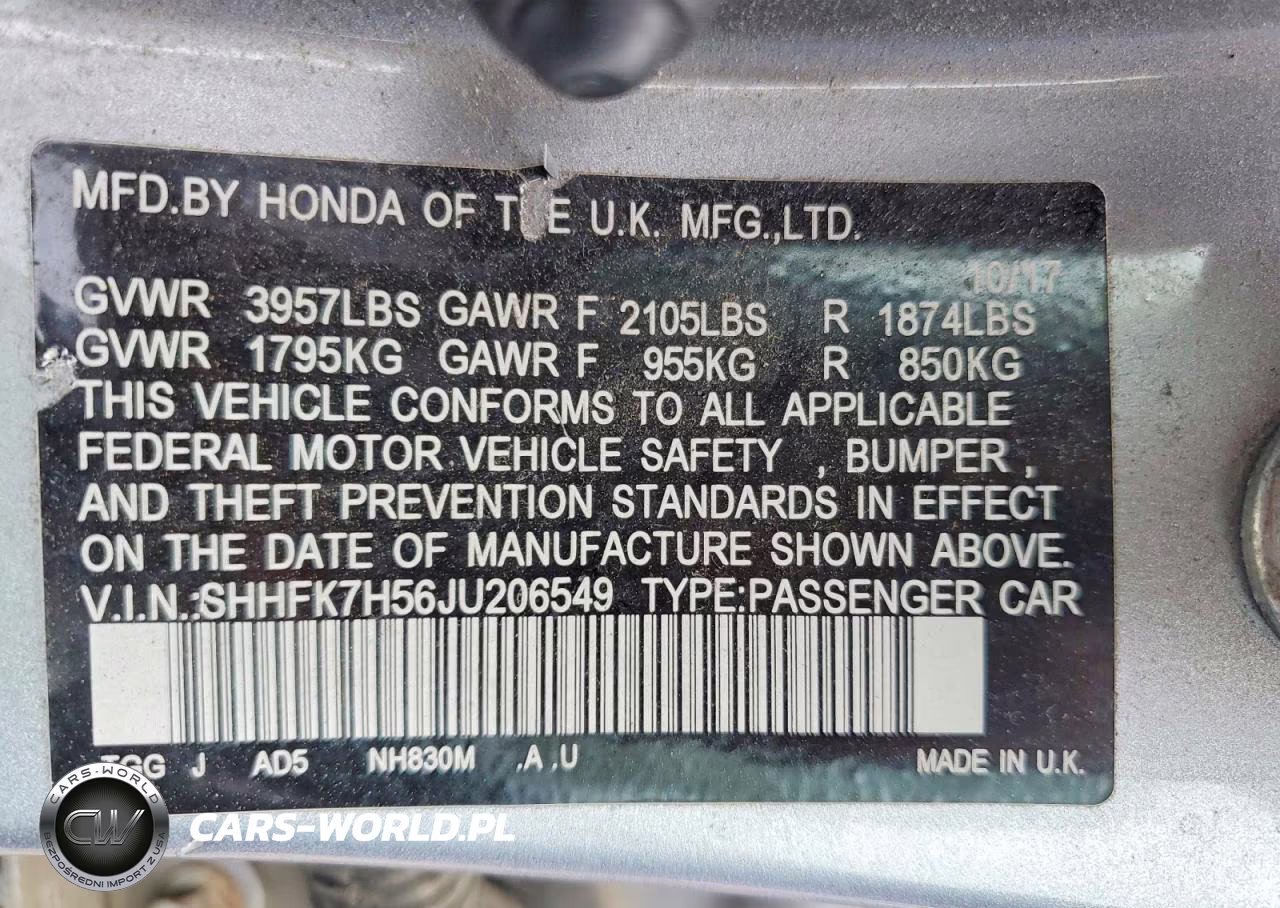 2018 Honda Civic Ex VIN:SHHFK7H56JU206549 - 12