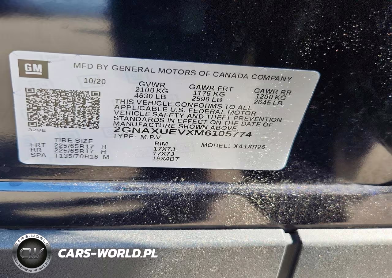2021 Chevrolet Equinox Lt VIN:2GNAXUEVXM6105774 - 14