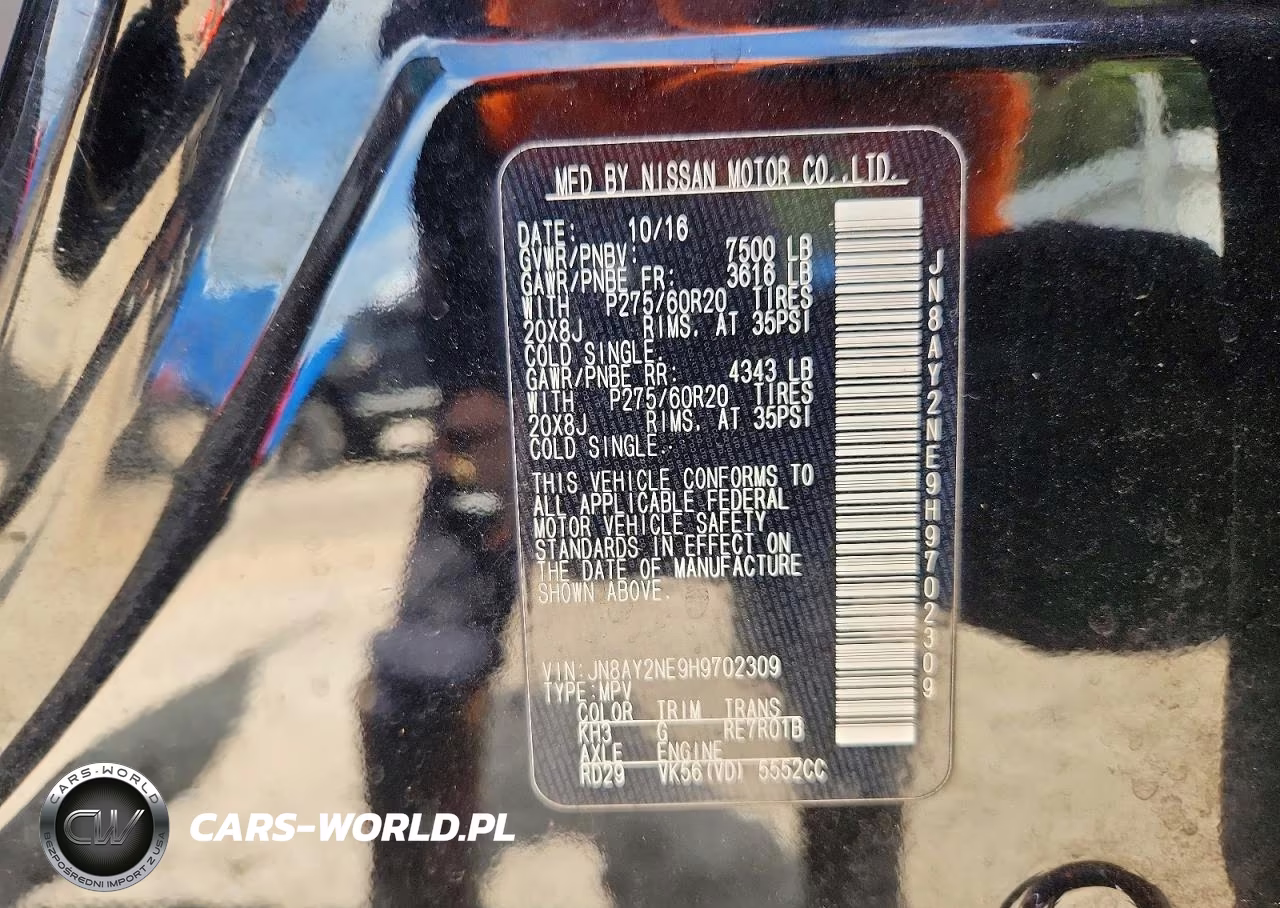 2017 Nissan Armada Platinum VIN:JN8AY2NE9H9702309 - 13