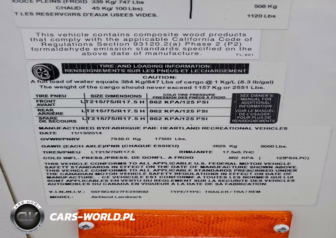 2014 Heartland Landmark Camper VIN:5SFBG4227FE295682 - 10