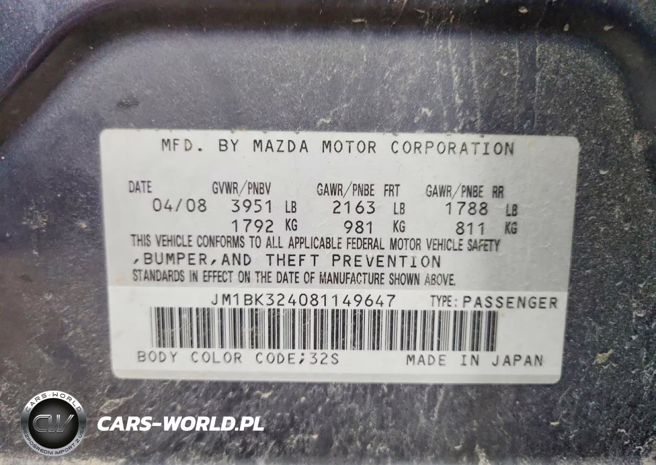 2008 Mazda 3 S VIN:JM1BK324081149647 - 13