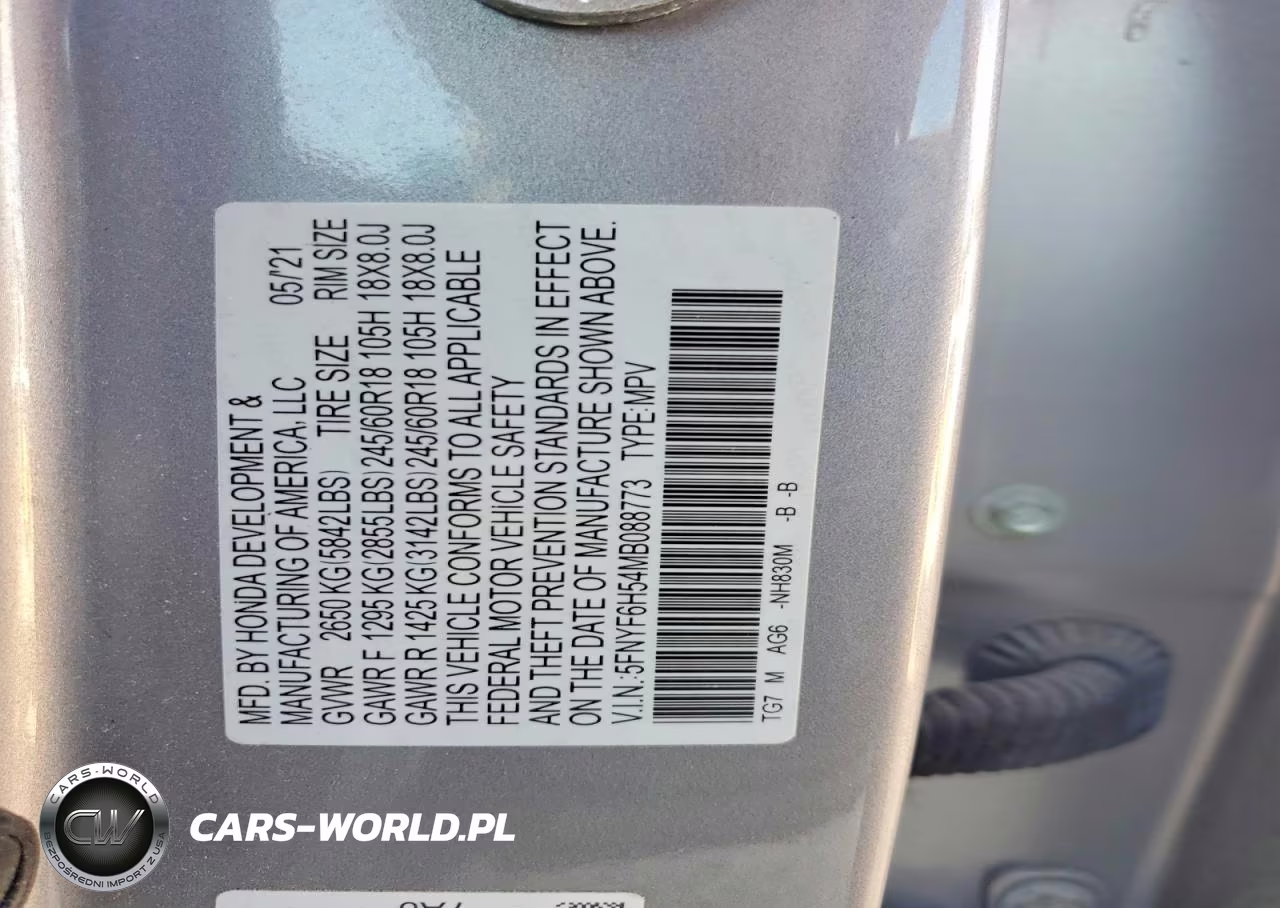 2021 Honda Pilot Exl VIN:5FNYF6H54MB088773 - 14