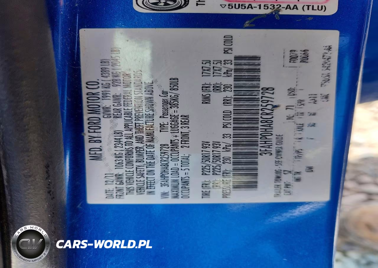 2012 Ford Fusion Se VIN:3FAHP0HA8CR259728 - 12
