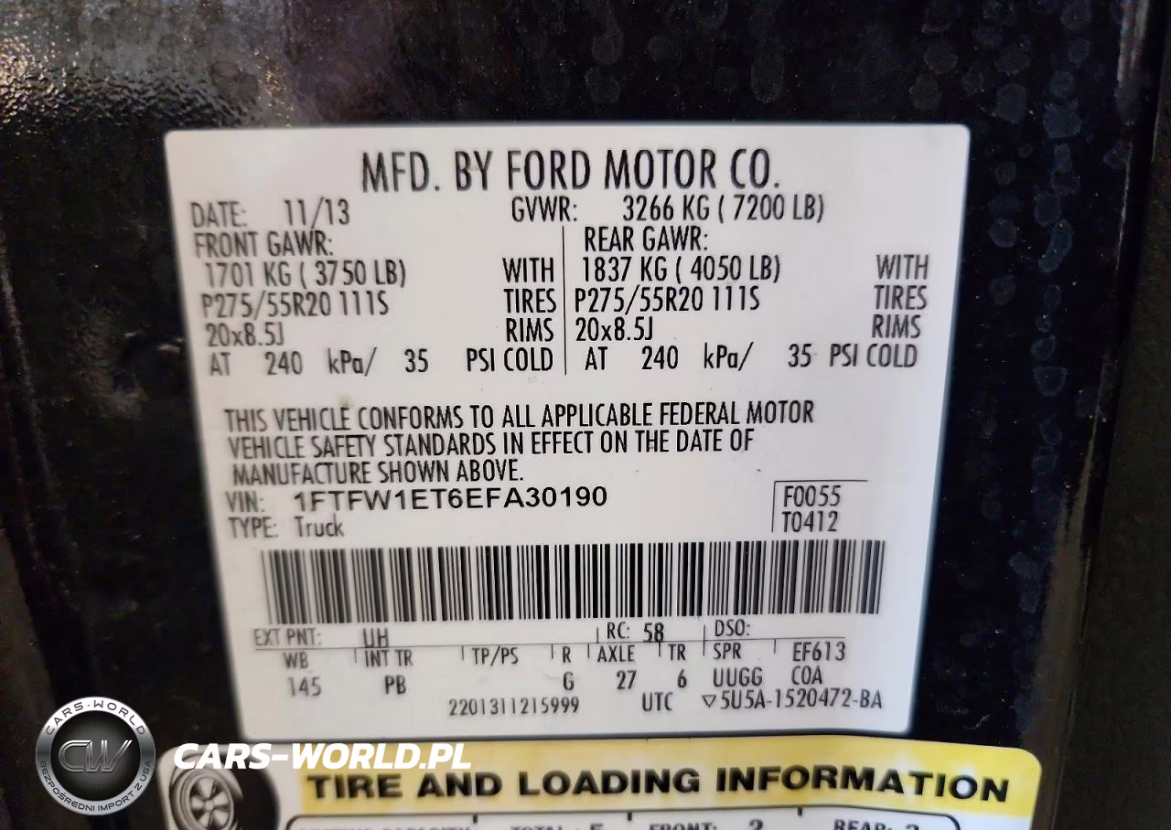 2014 Ford F150 Supercrew VIN:1FTFW1ET6EFA30190 - 12