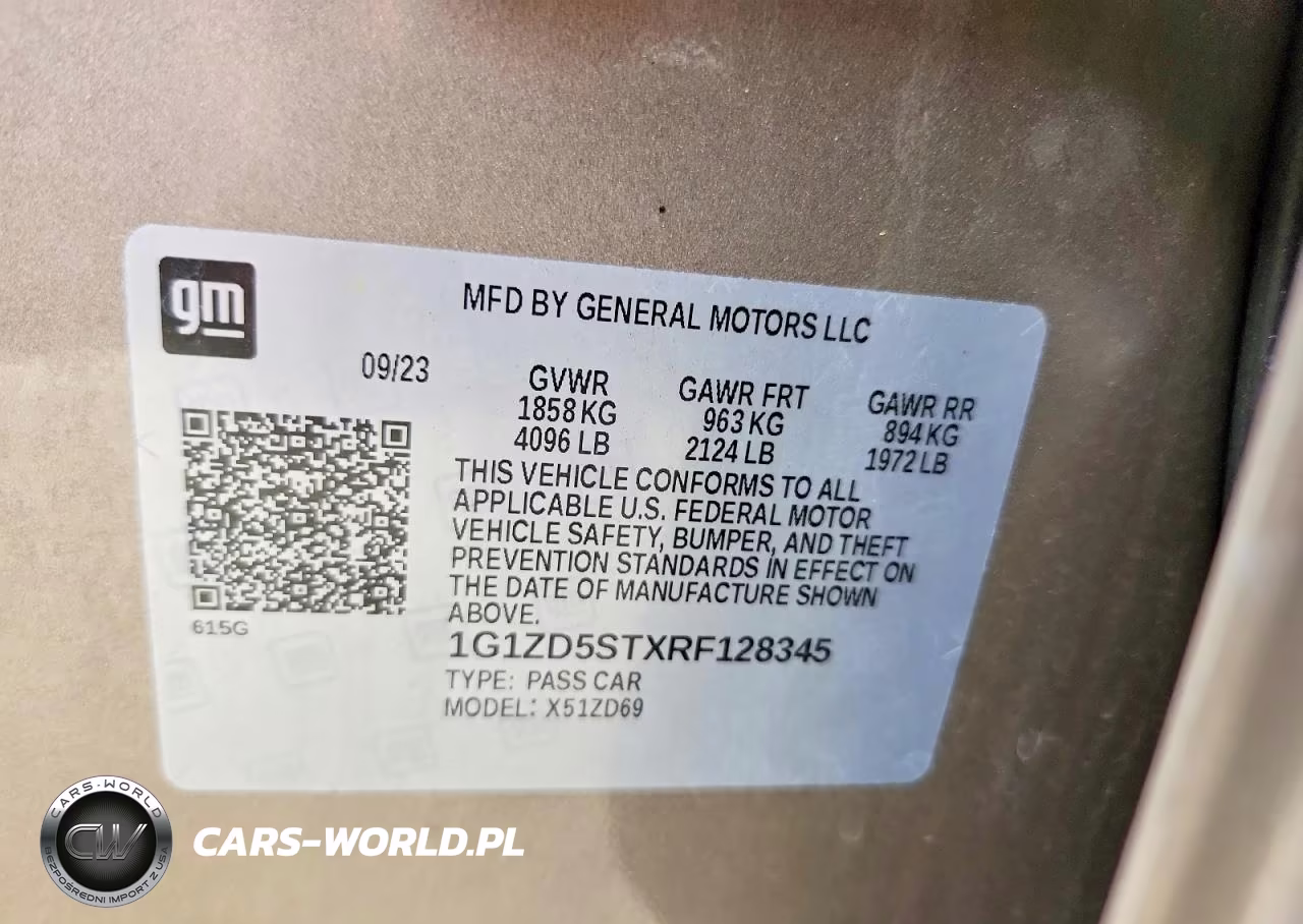 2024 Chevrolet Malibu Lt VIN:1G1ZD5STXRF128345 - 12