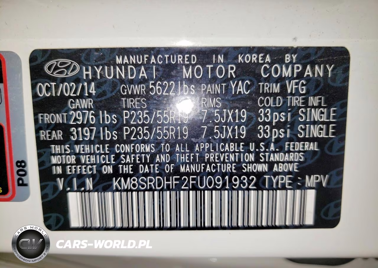 2015 Hyundai Santa Fe Gls VIN:KM8SRDHF2FU091932 - 13