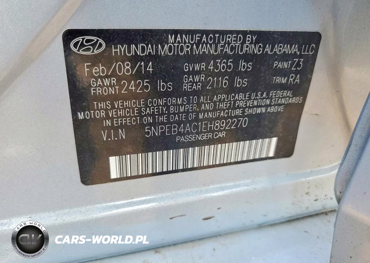 2014 Hyundai Sonata Gls VIN:5NPEB4AC1EH892270 - 12