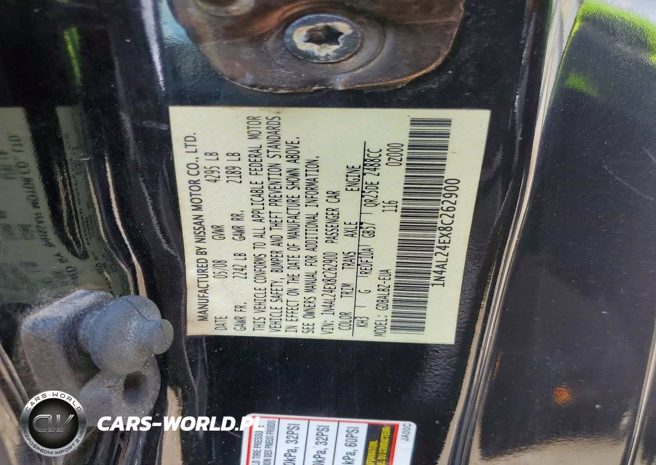 2008 Nissan Altima 2.5S VIN:1N4AL24EX8C262900 - 12