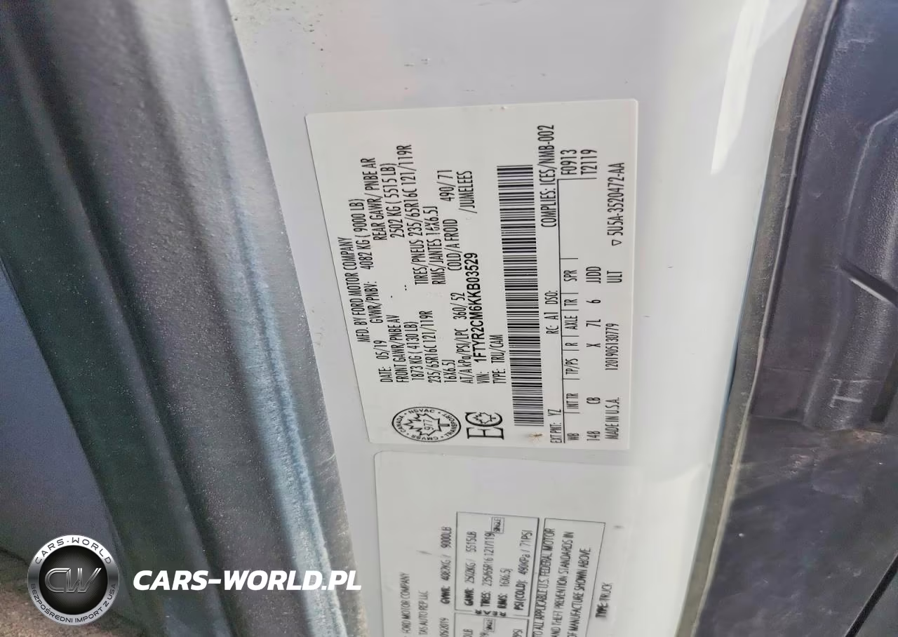 2019 Ford Transit T-250 VIN:1FTYR2CM6KKB03529 - 13