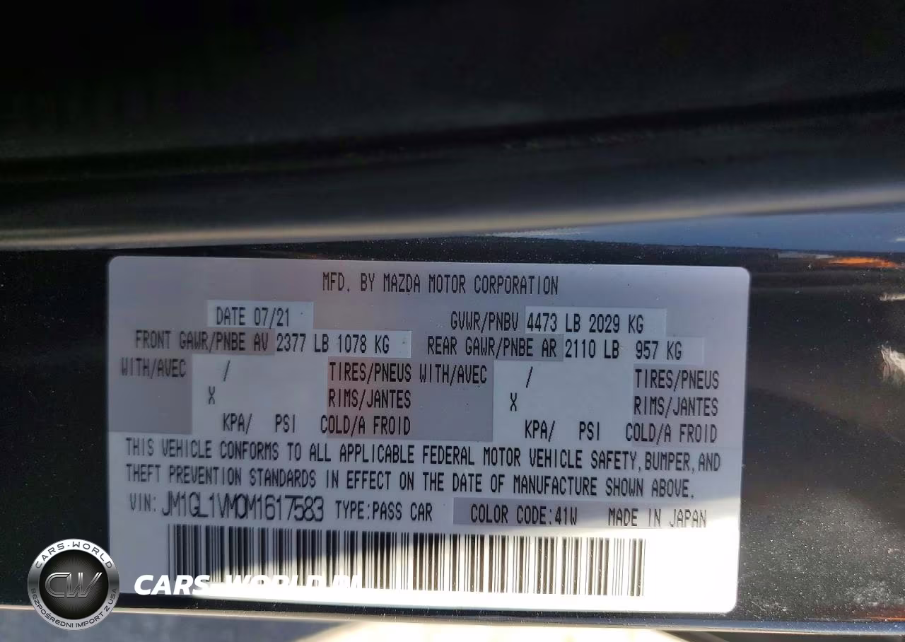 2021 Mazda 6 Touring VIN:JM1GL1VM0M1617583 - 12