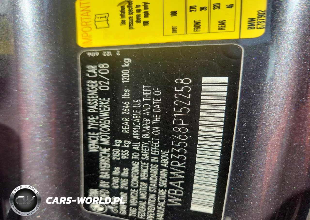 2008 BMW 328 I Sulev VIN:WBAWR33568P152258 - 12