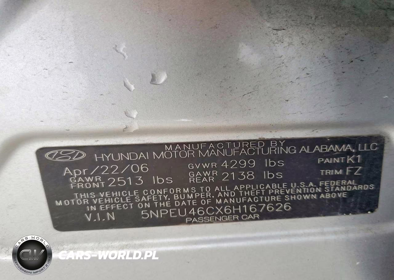 2006 Hyundai Sonata Gls VIN:5NPEU46CX6H167626 - 12