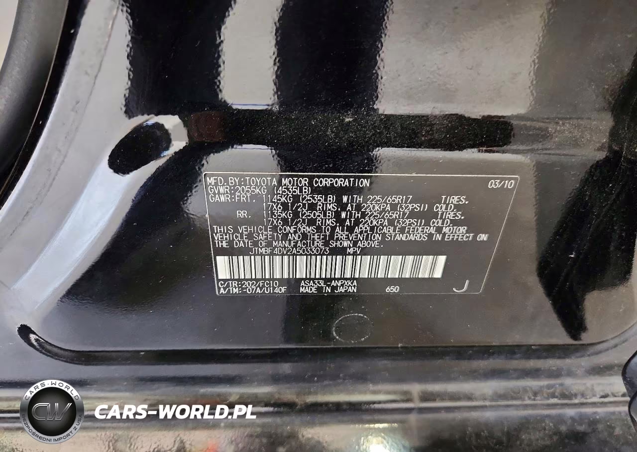 2010 Toyota Rav4 Base VIN:JTMBF4DV2A5033073 - 12