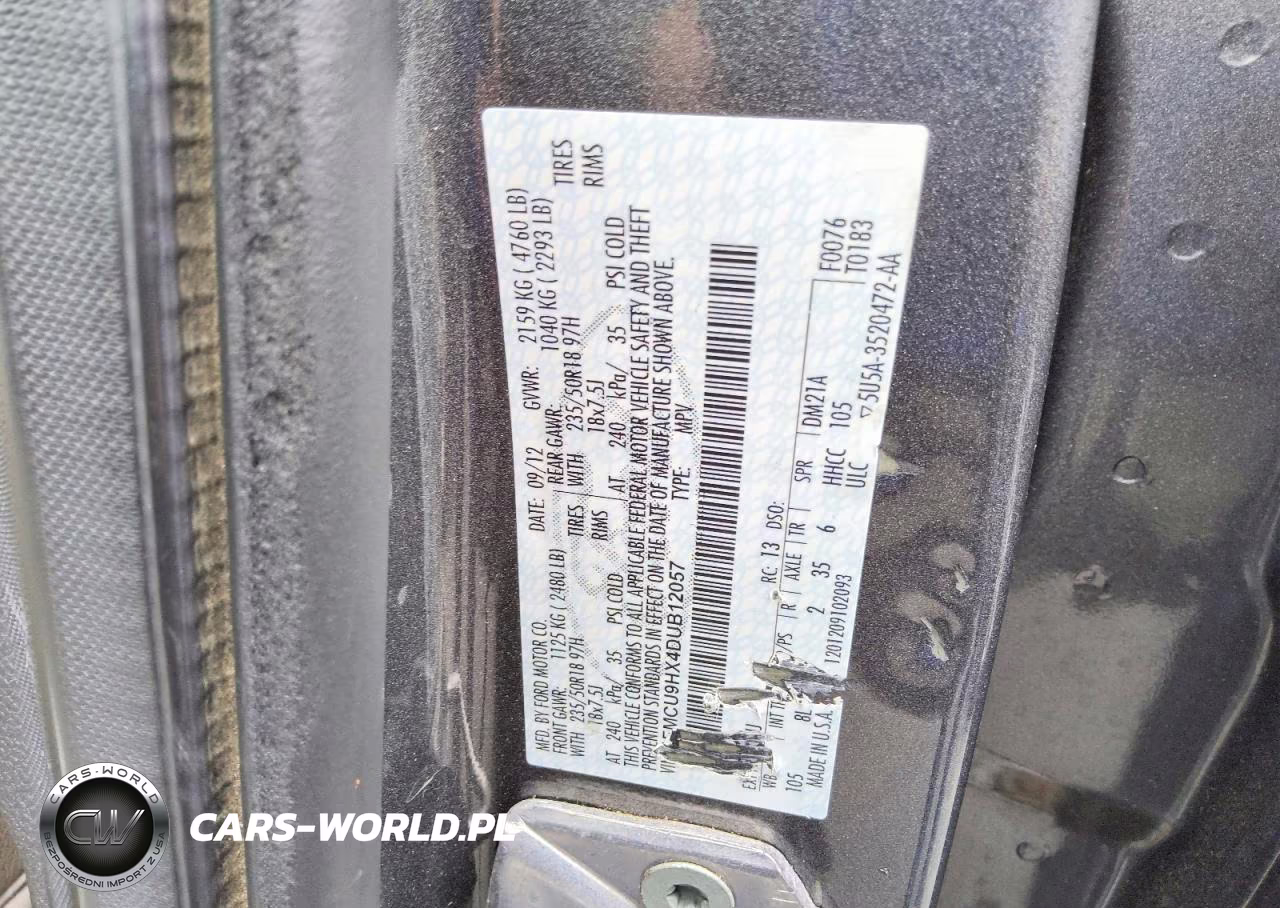 2013 Ford Escape Sel VIN:1FMCU9HX4DUB12057 - 13