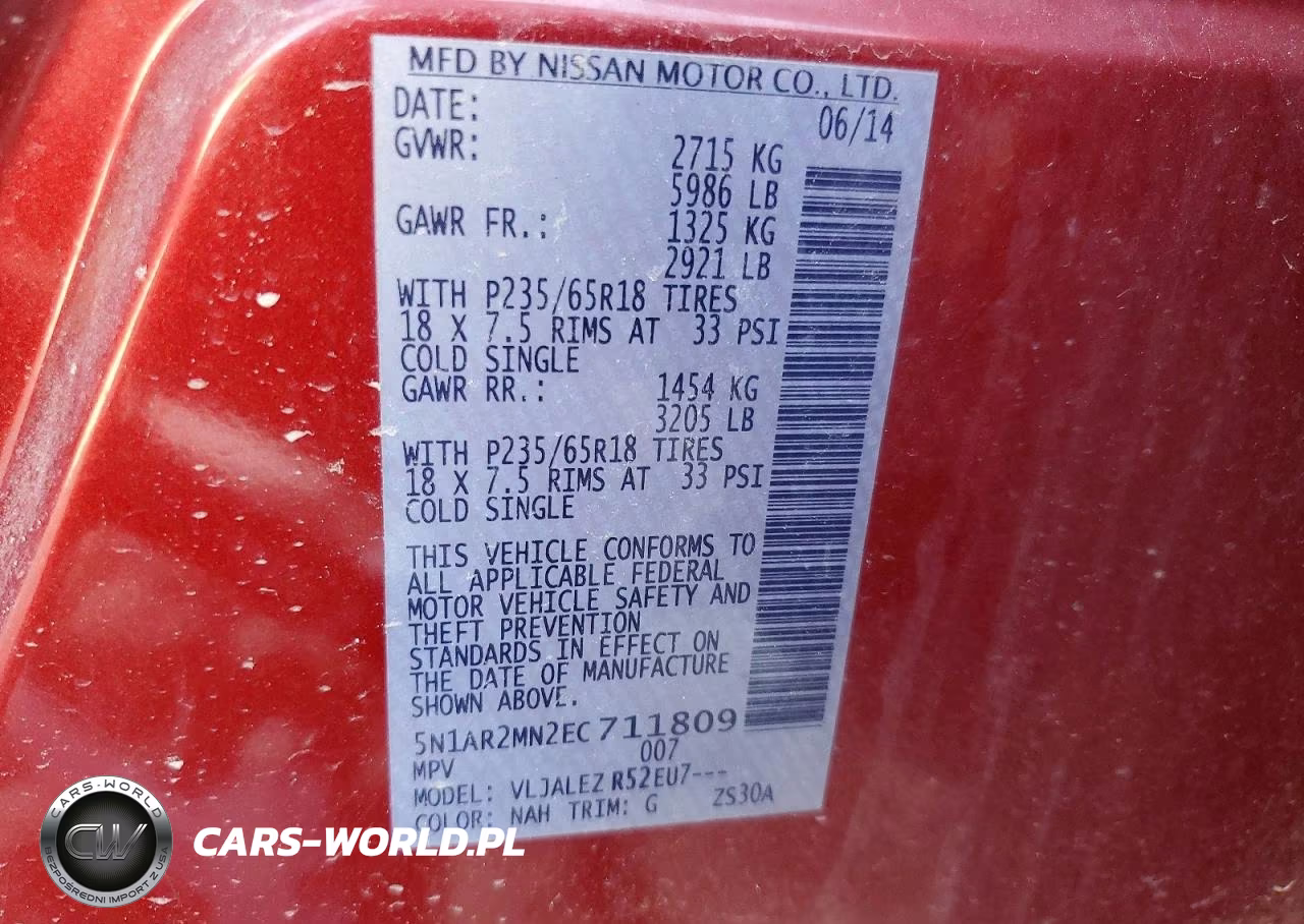 2014 Nissan Pathfinder S VIN:5N1AR2MN2EC711809 - 13