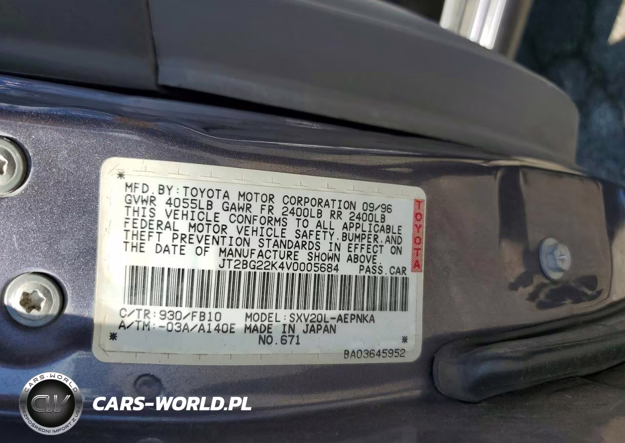 1997 Toyota Camry Le VIN:JT2BG22K4V0005684 - 13
