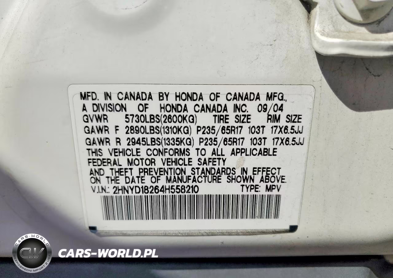 2004 Acura Mdx VIN:2HNYD18264H558210 - 14