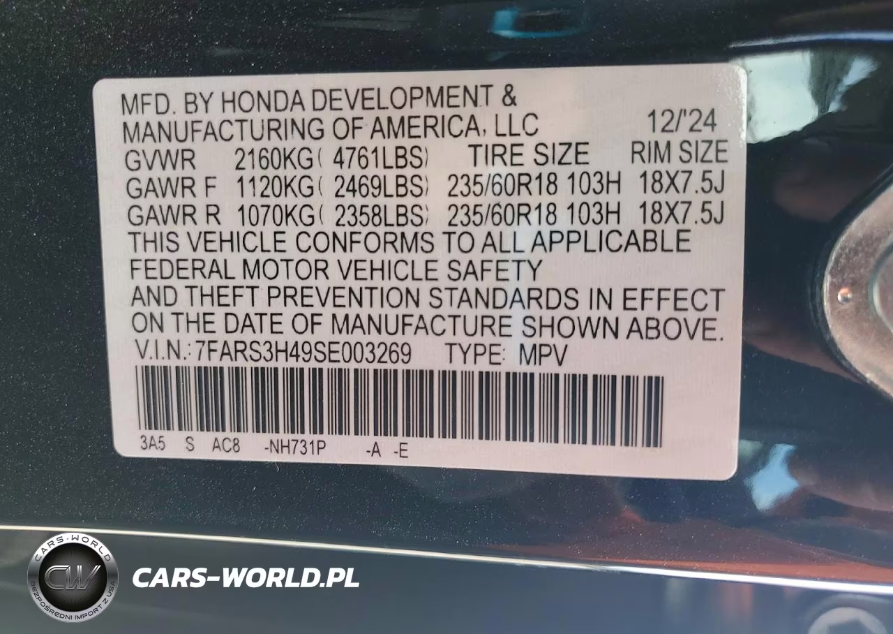 2025 Honda Cr-V Ex VIN:7FARS3H49SE003269 - 14