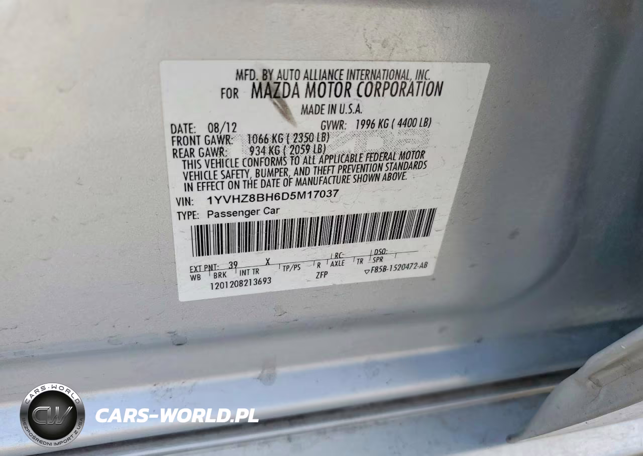 2013 Mazda 6 Sport VIN:1YVHZ8BH6D5M17037 - 12