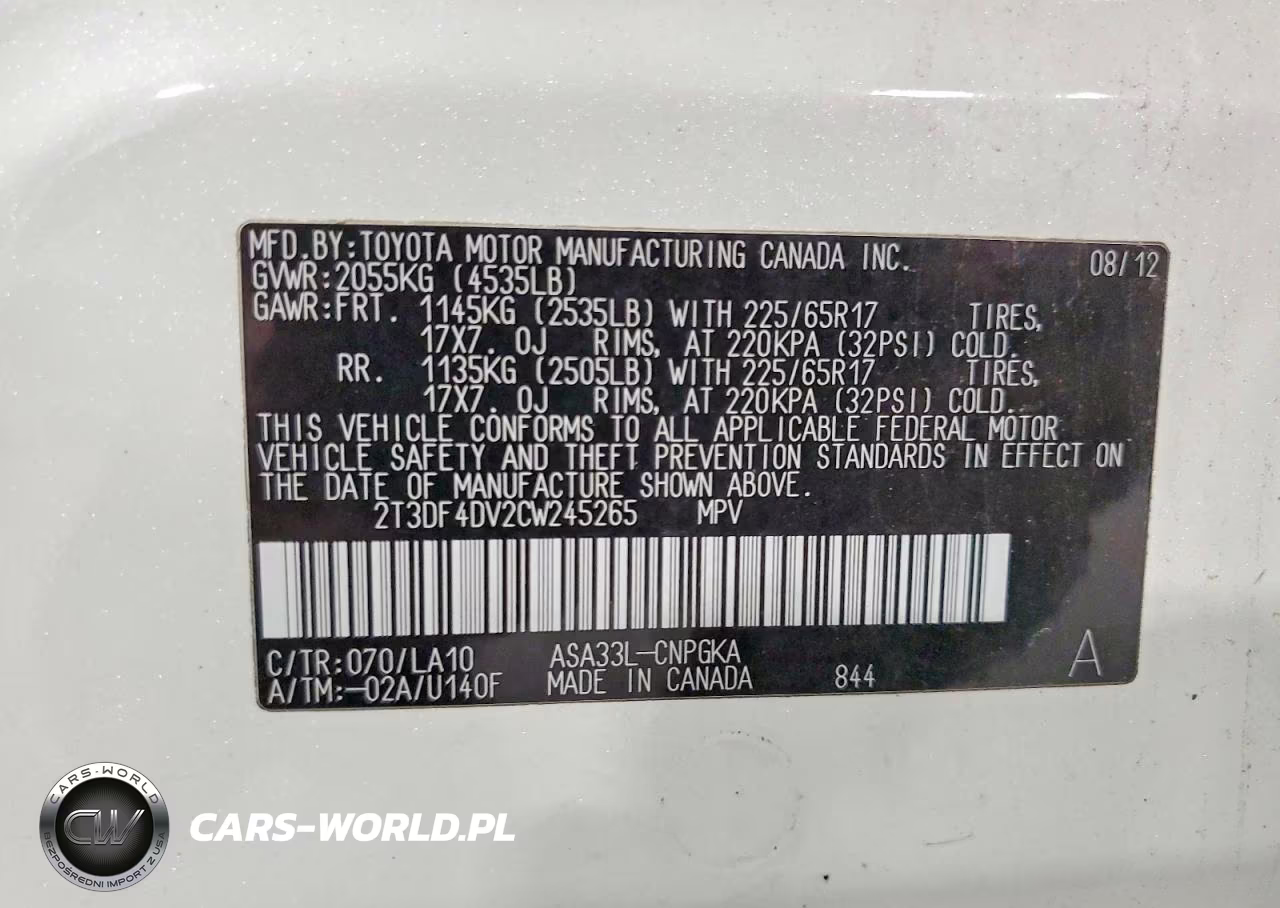 2012 Toyota Rav4 Limited VIN:2T3DF4DV2CW245265 - 13