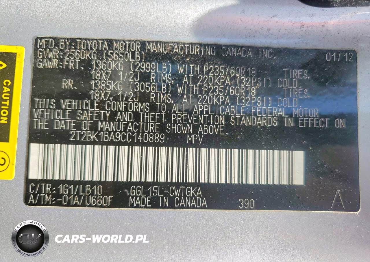 2012 Lexus Rx 350 VIN:2T2BK1BA9CC140889 - 14