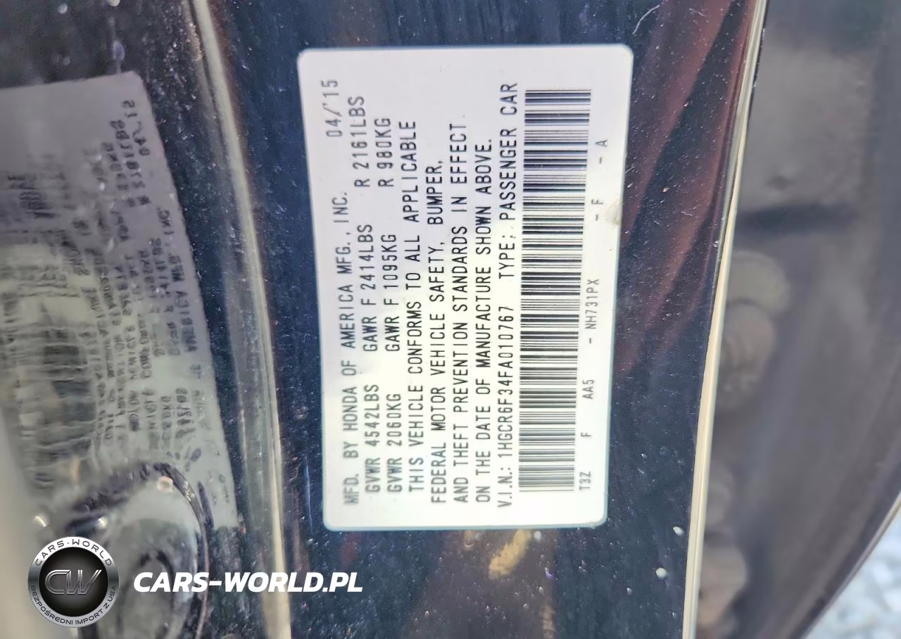 2015 Honda Accord Hybrid VIN:1HGCR6F34FA010767 - 13