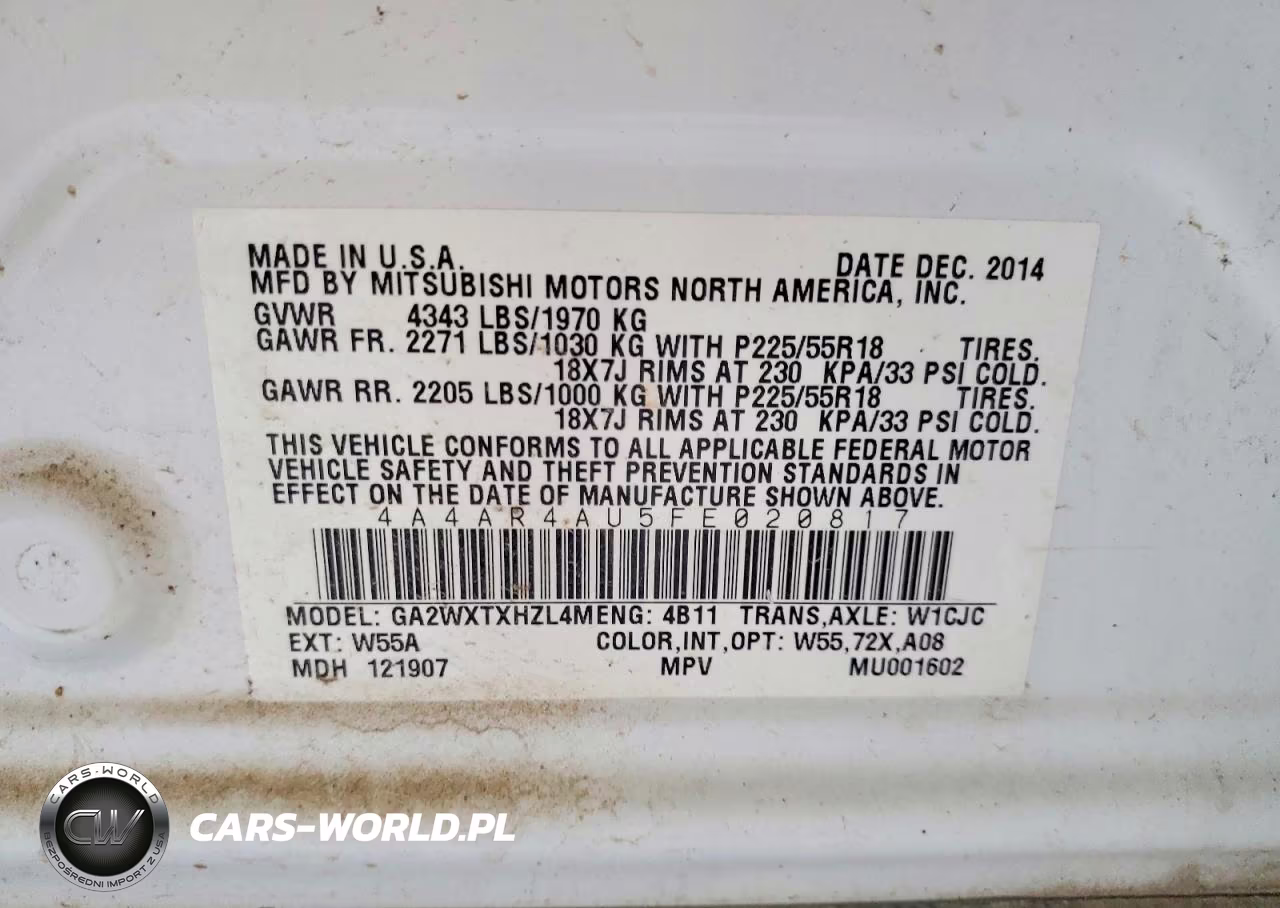 2015 Mitsubishi Outlander Sport Se VIN:4A4AR4AU5FE020817 - 13