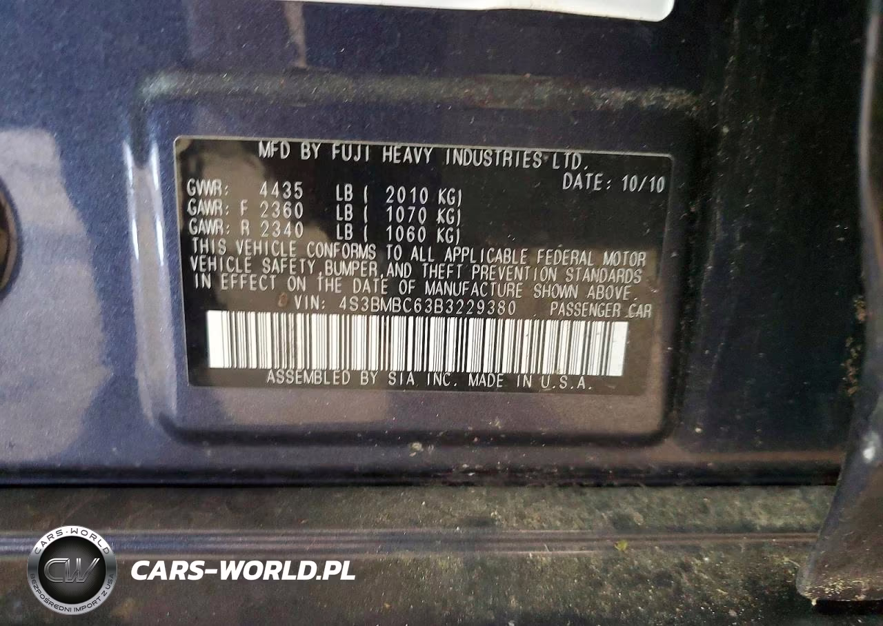 2011 Subaru Legacy 2.5I Premium VIN:4S3BMBC63B3229380 - 12